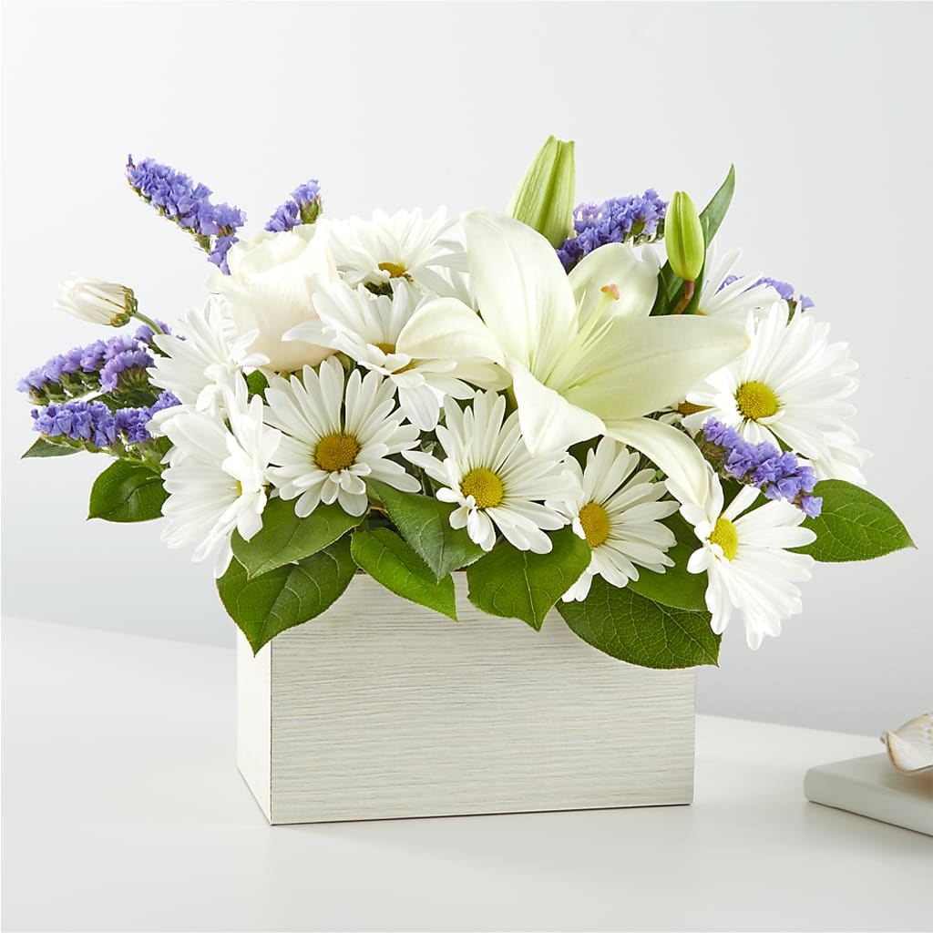 Beyond Blue Box Bouquet – MARTHA'S FLOWER & GIFT SHOP, Bushnell FL