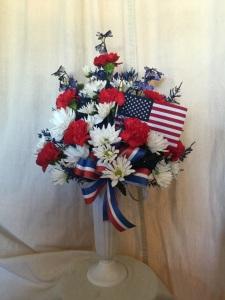 Memorial Vase - Red White and Blue – MARTHA'S FLOWER & GIFT SHOP, Bushnell FL