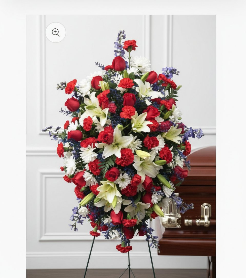 Patriotic Remembrance Standing Spray – MARTHA'S FLOWER & GIFT SHOP, Bushnell FL