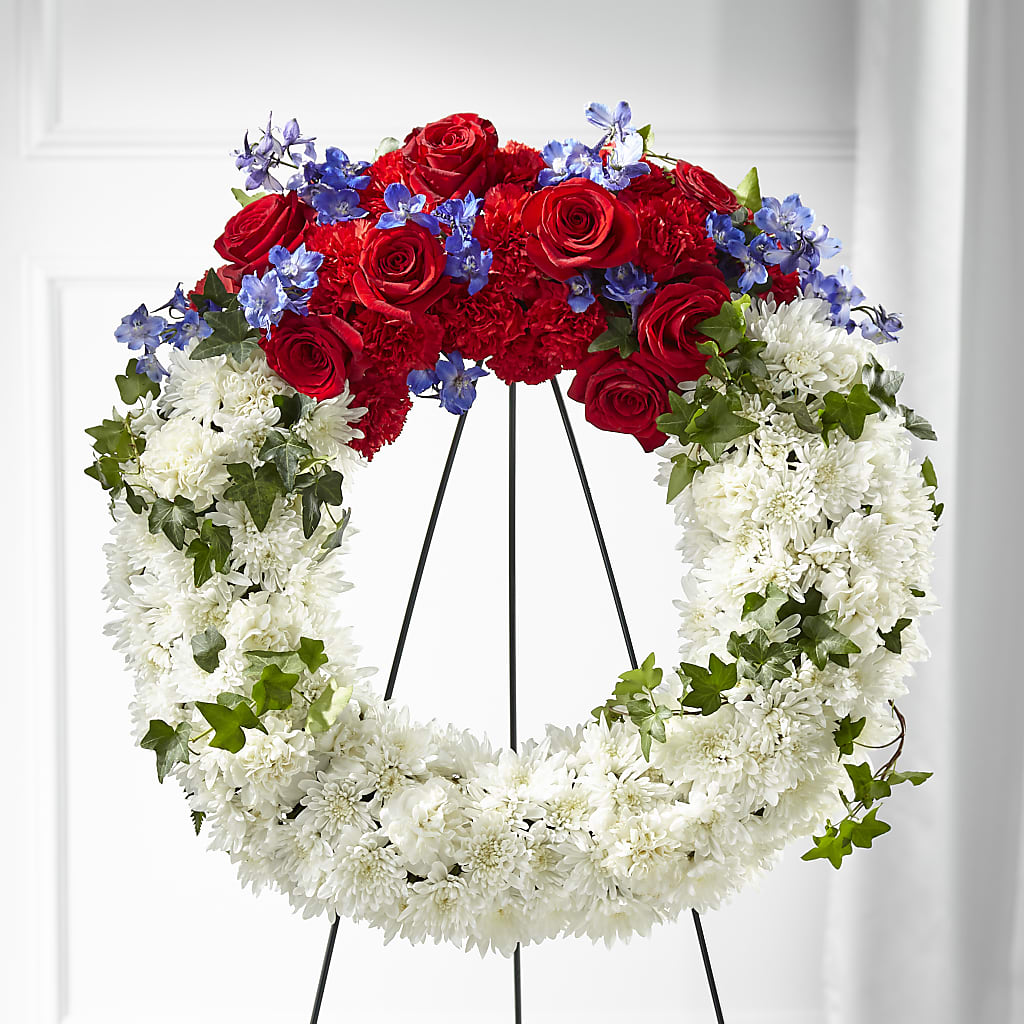 Patriotic Passion Wreath – MARTHA'S FLOWER & GIFT SHOP, Bushnell FL