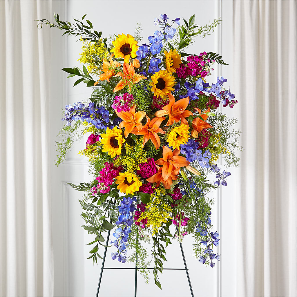 Sunlit Memories Standing Spray (Standard) – MARTHA'S FLOWER & GIFT SHOP, Bushnell FL