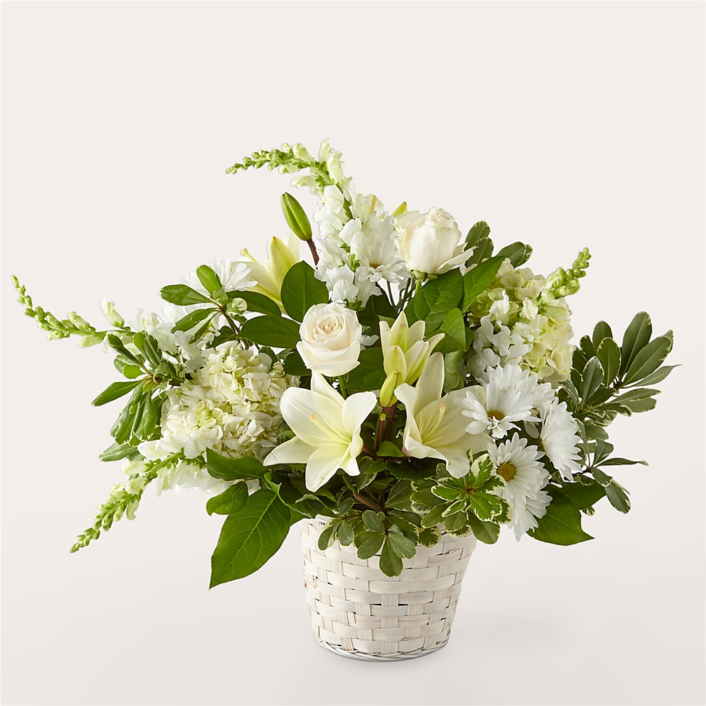 Ivory Elegance Floral Basket – MARTHA'S FLOWER & GIFT SHOP, Bushnell FL