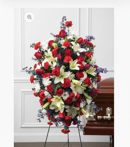 Patriotic Remembrance Standing Spray – MARTHA'S FLOWER & GIFT SHOP, Bushnell FL