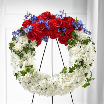 Patriotic Passion Wreath – MARTHA'S FLOWER & GIFT SHOP, Bushnell FL