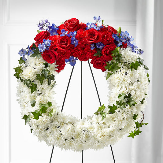 Patriotic Passion Wreath – MARTHA'S FLOWER & GIFT SHOP, Bushnell FL
