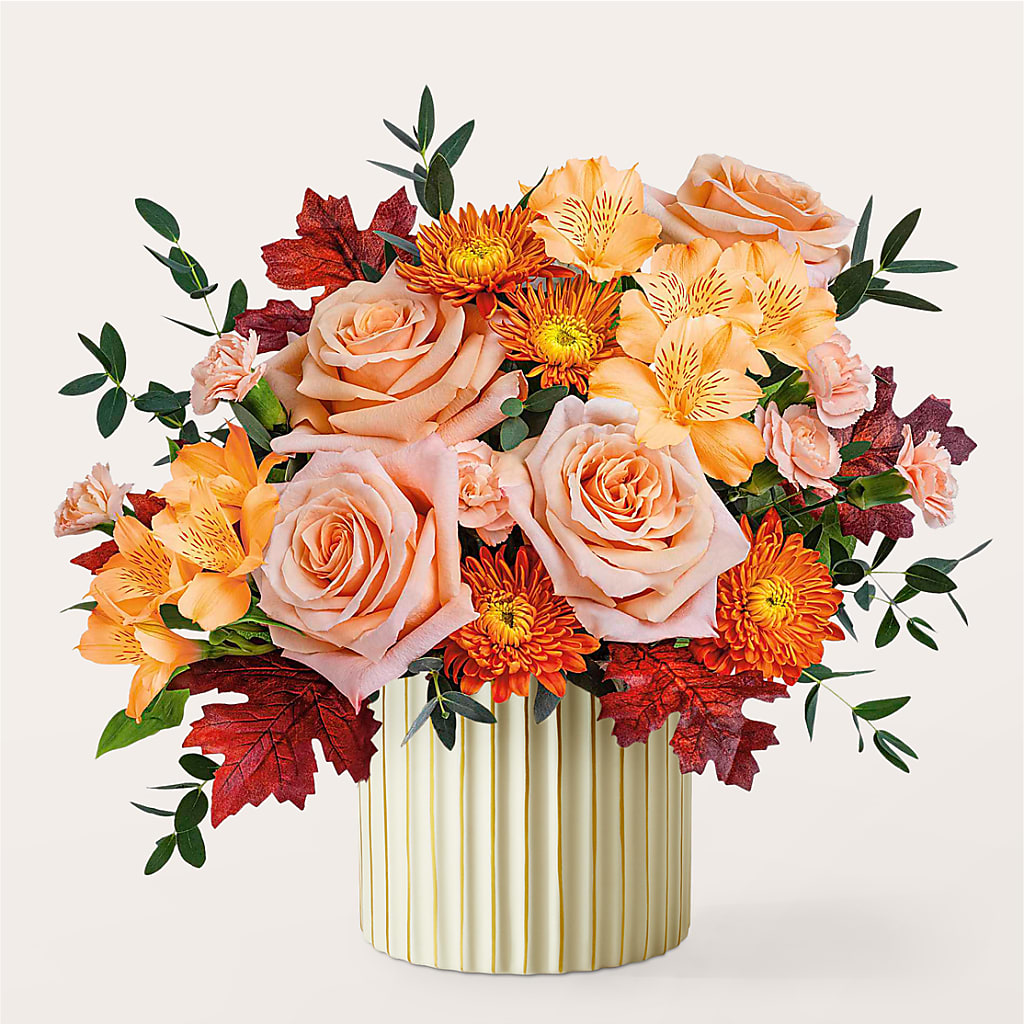 Spiced Latte Bouquet with Ivory Vase – MARTHA'S FLOWER & GIFT SHOP, Bushnell FL