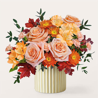 Spiced Latte Bouquet with Ivory Vase – MARTHA'S FLOWER & GIFT SHOP, Bushnell FL