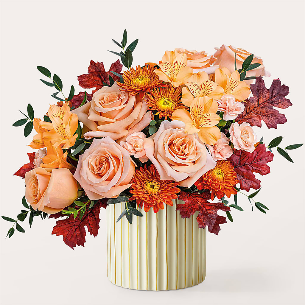 Spiced Latte Bouquet with Ivory Vase – MARTHA'S FLOWER & GIFT SHOP, Bushnell FL