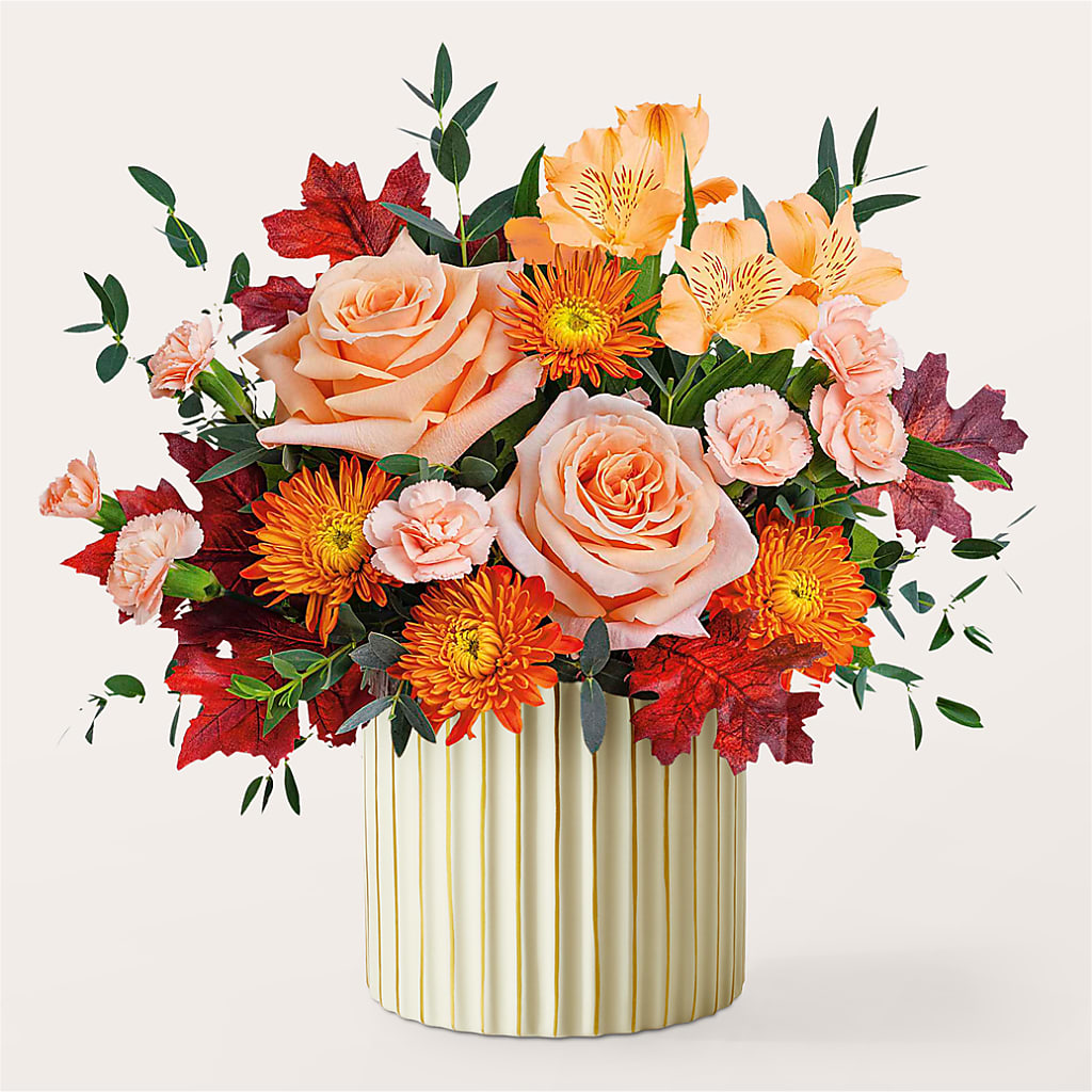 Spiced Latte Bouquet with Ivory Vase – MARTHA'S FLOWER & GIFT SHOP, Bushnell FL