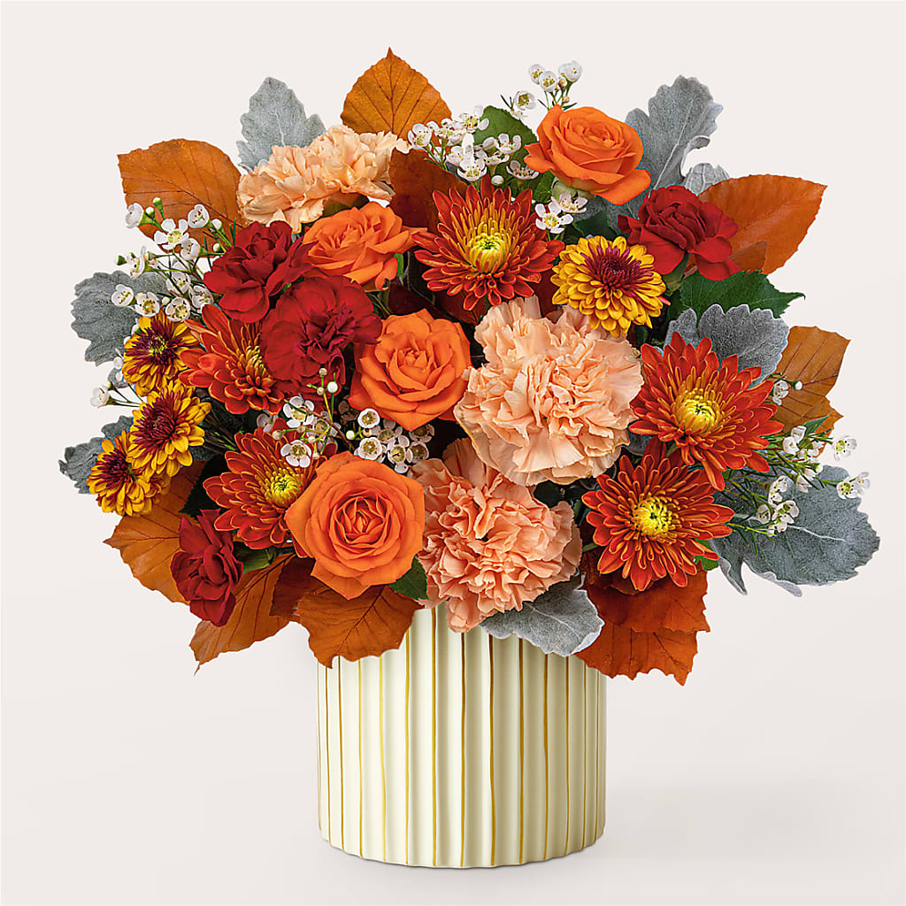 Merlot Bouquet with Ivory Vase – MARTHA'S FLOWER & GIFT SHOP, Bushnell FL