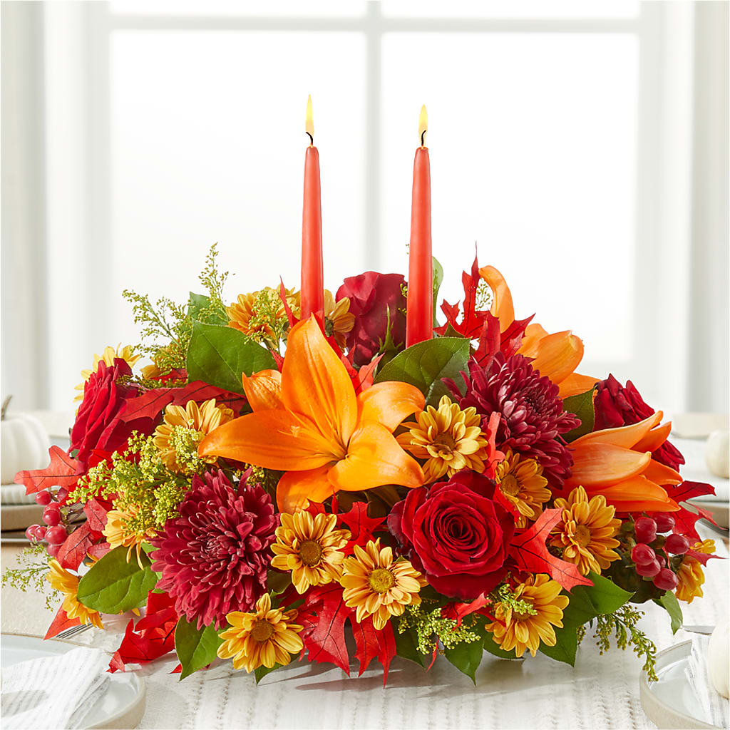 Autumn's Embrace Centerpiece – MARTHA'S FLOWER & GIFT SHOP, Bushnell FL
