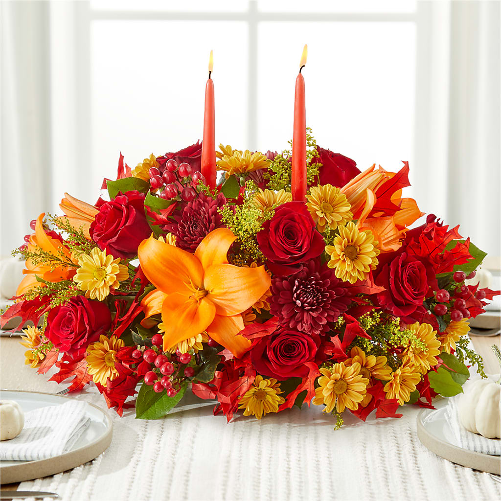Autumn's Embrace Centerpiece – MARTHA'S FLOWER & GIFT SHOP, Bushnell FL