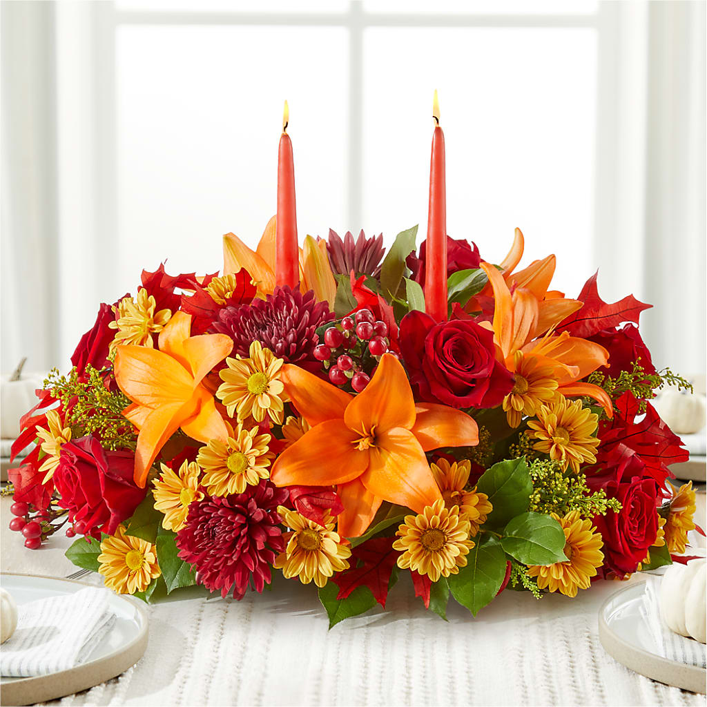 Autumn's Embrace Centerpiece – MARTHA'S FLOWER & GIFT SHOP, Bushnell FL