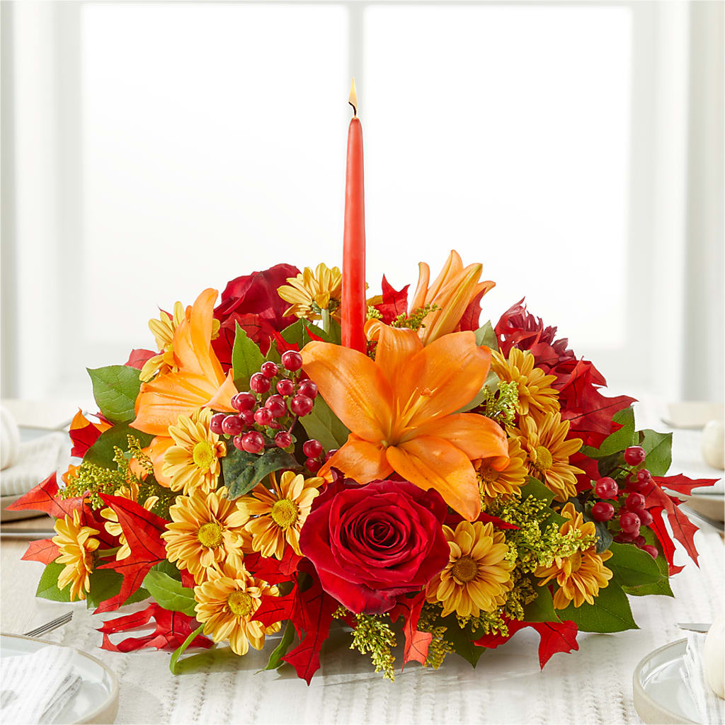 Autumn's Embrace Centerpiece – MARTHA'S FLOWER & GIFT SHOP, Bushnell FL