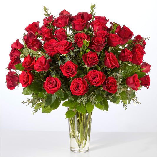Forever Yours Fifty Stem Red Rose Bouquet – MARTHA'S FLOWER & GIFT SHOP, Bushnell FL